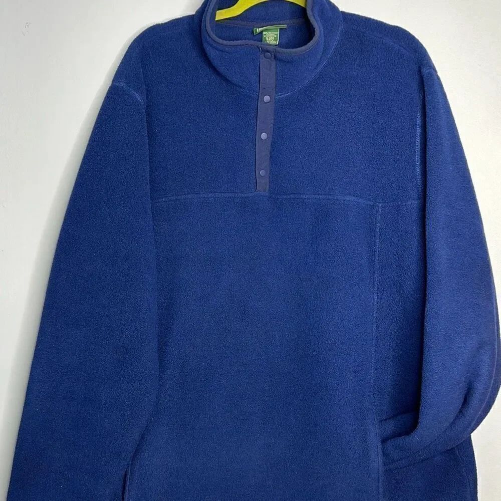 LL Bean Men’s XL Blue Pullover Fleece Sweater Tall